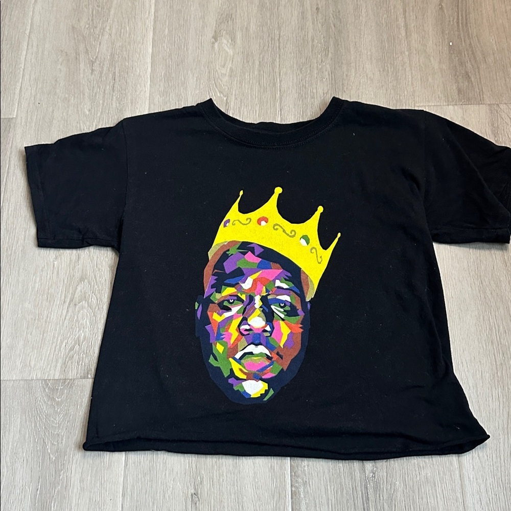 Notorious Big  Black Graphic cropped Tee size Xs